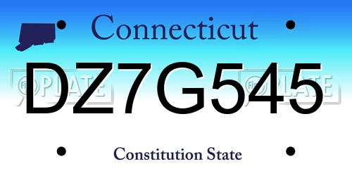 DZ7G545 Connecticut License Plate