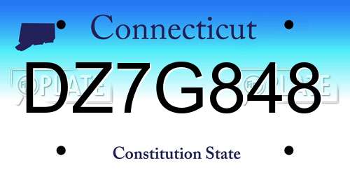 DZ7G848 Connecticut License Plate