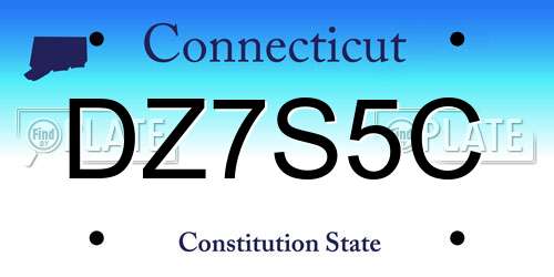 DZ7S5C Connecticut License Plate