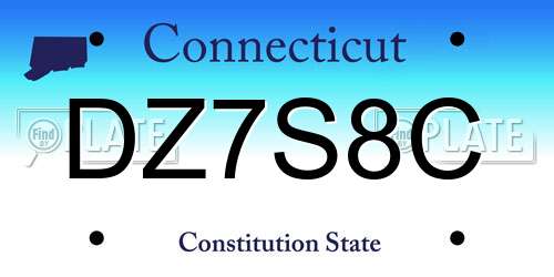 DZ7S8C Connecticut License Plate