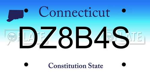 DZ8B4S Connecticut License Plate