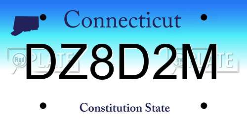 DZ8D2M Connecticut License Plate