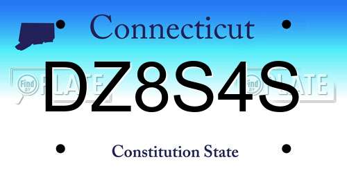 DZ8S4S Connecticut License Plate