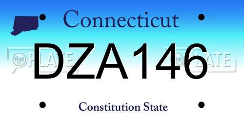 DZA146 Connecticut License Plate