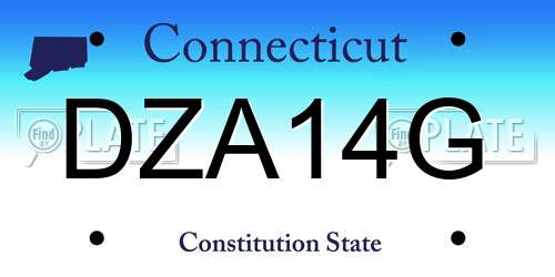 DZA14G Connecticut License Plate