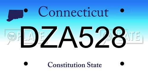 DZA528 Connecticut License Plate