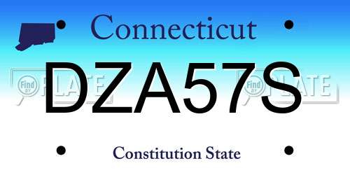 DZA57S Connecticut License Plate