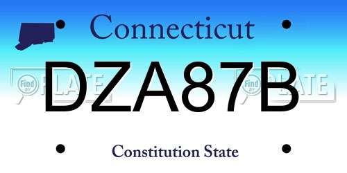 DZA87B Connecticut License Plate