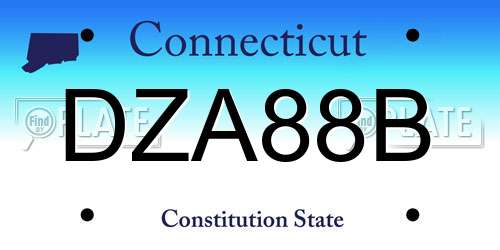 DZA88B Connecticut License Plate