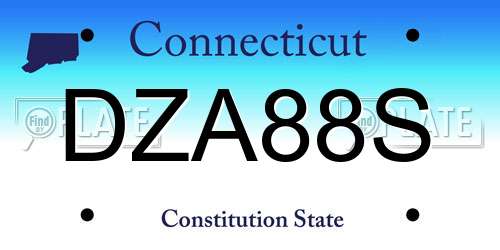 DZA88S Connecticut License Plate