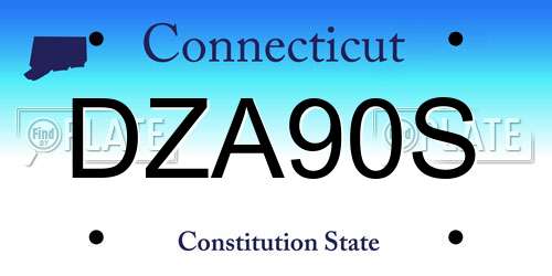 DZA90S Connecticut License Plate