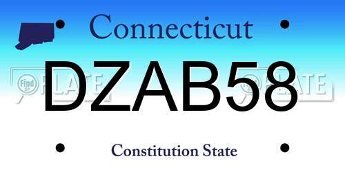 DZAB58 Connecticut License Plate