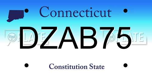 DZAB75 Connecticut License Plate