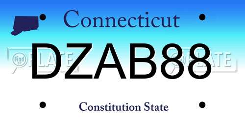 DZAB88 Connecticut License Plate