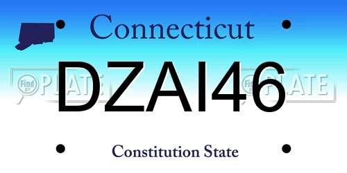 DZAI46 Connecticut License Plate