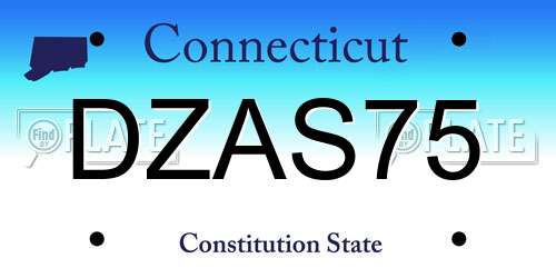 DZAS75 Connecticut License Plate