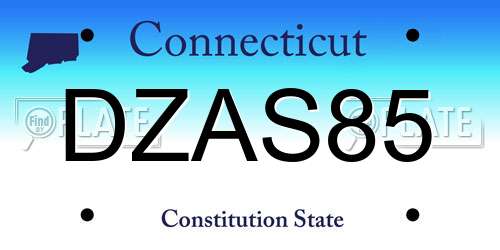 DZAS85 Connecticut License Plate