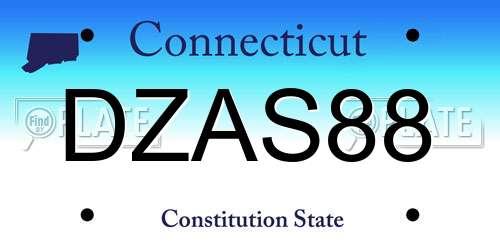 DZAS88 Connecticut License Plate