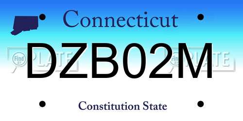 DZB02M Connecticut License Plate