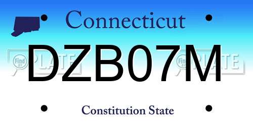DZB07M Connecticut License Plate