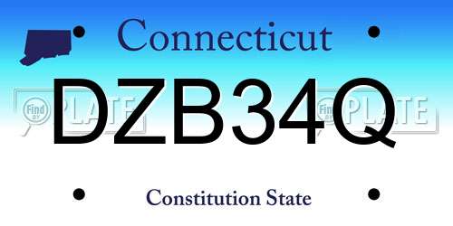 DZB34Q Connecticut License Plate