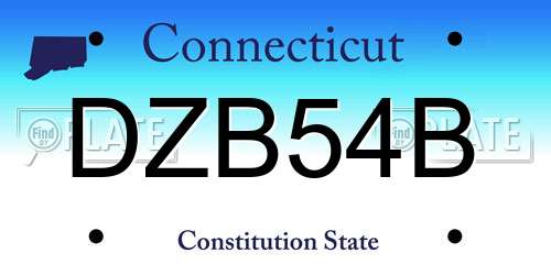 DZB54B Connecticut License Plate
