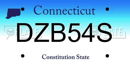 DZB54S Connecticut License Plate