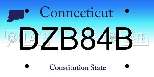 DZB84B Connecticut License Plate