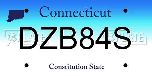 DZB84S Connecticut License Plate