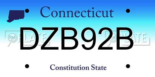 DZB92B Connecticut License Plate