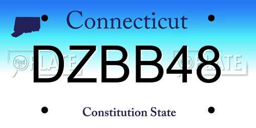 DZBB48 Connecticut License Plate