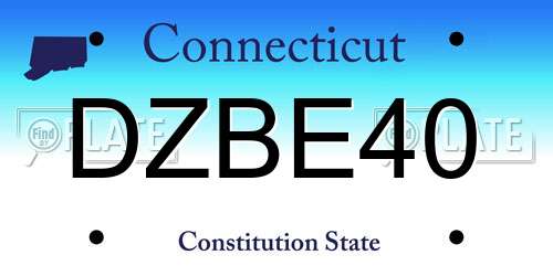 DZBE40 Connecticut License Plate