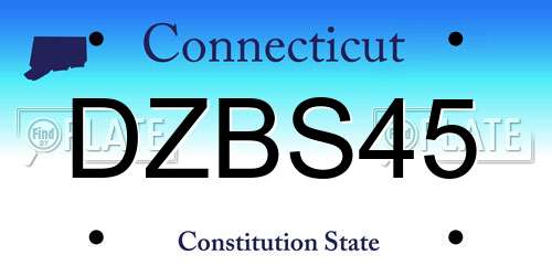 DZBS45 Connecticut License Plate