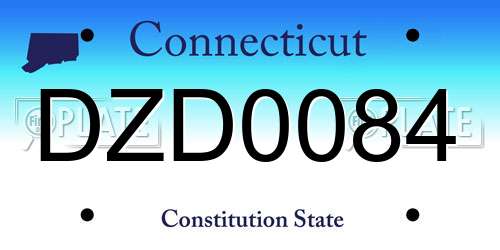 DZD0084 Connecticut License Plate