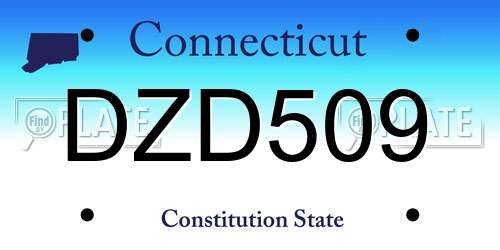DZD509 Connecticut License Plate