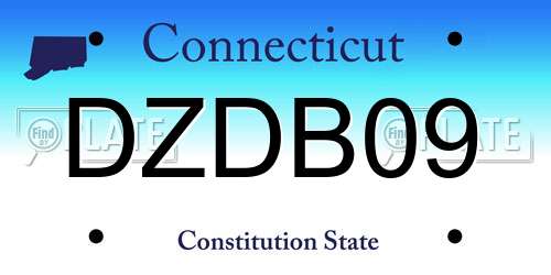 DZDB09 Connecticut License Plate