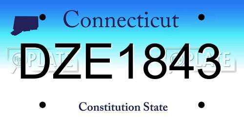 DZE1843 Connecticut License Plate