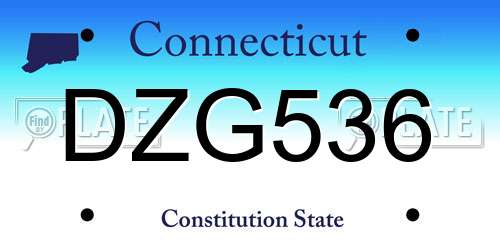 DZG536 Connecticut License Plate