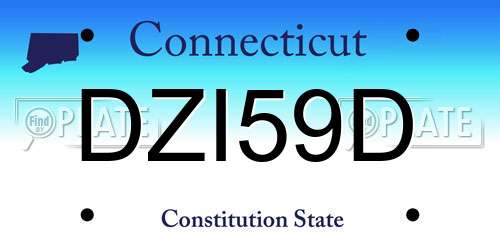 DZI59D Connecticut License Plate