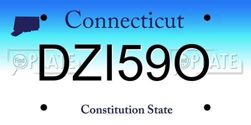 DZI59O Connecticut License Plate