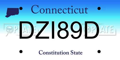 DZI89D Connecticut License Plate