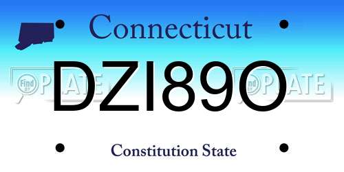DZI89O Connecticut License Plate