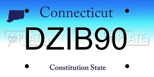 DZIB90 Connecticut License Plate
