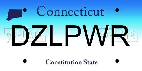 DZLPWR Connecticut License Plate