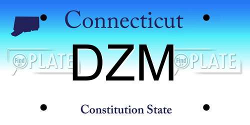 DZM Connecticut License Plate