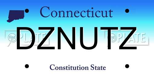 DZNUTZ Connecticut License Plate