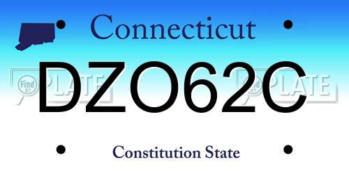 DZO62C Connecticut License Plate