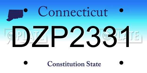 DZP2331 Connecticut License Plate