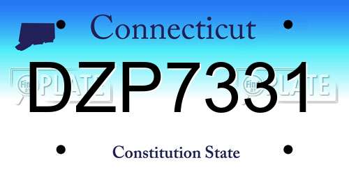 DZP7331 Connecticut License Plate