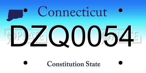 DZQ0054 Connecticut License Plate